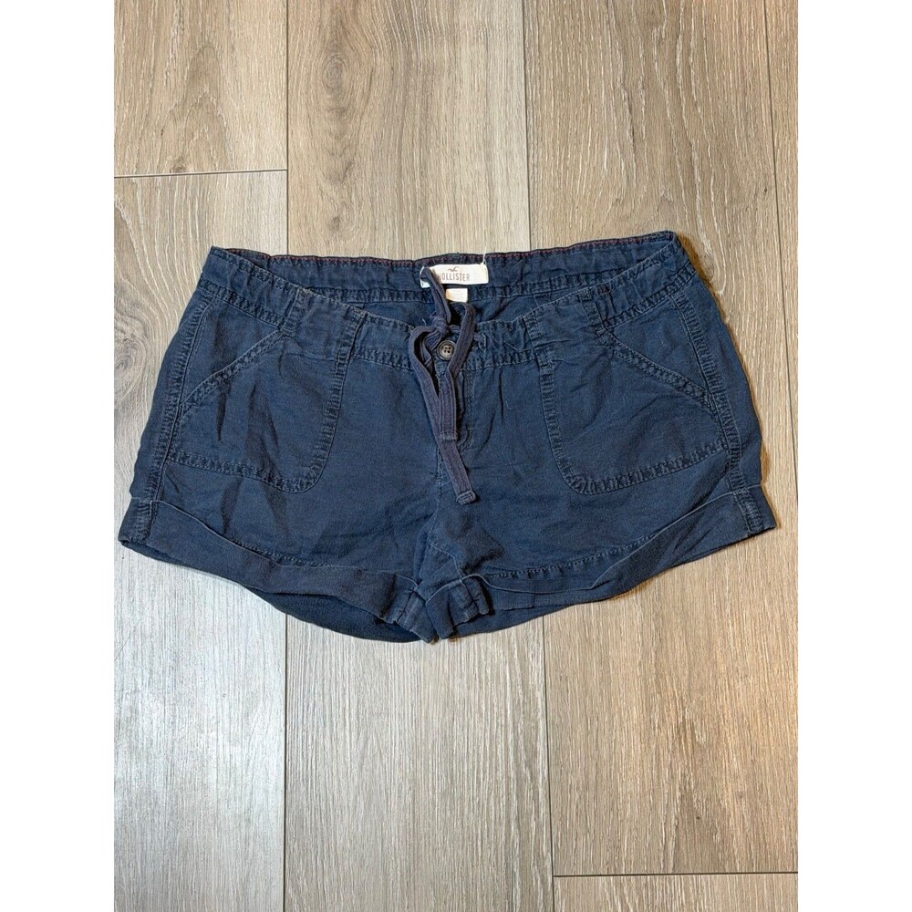 Vintage Y2K Hollister Low-rise Twill Utility/Cargo Shorts Micro Navy Blue Size 5